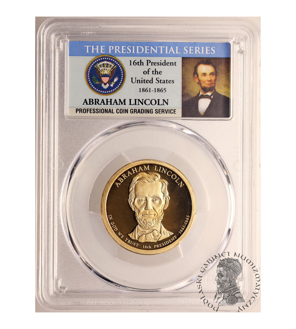USA. Proof 1 Dollar 2010 S, San Francisco, 16th President Abraham Lincoln - PCGS PR 69 DCAM
