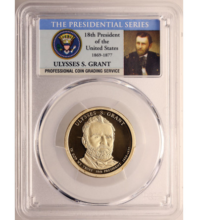 USA. Proof 1 dolar 2011 S, San Francisco, 18. Prezydent Ulysses Grant - PCGS PR 69 DCAM