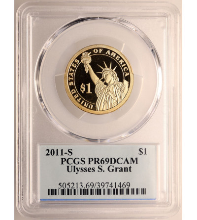 USA. Proof 1 dolar 2011 S, San Francisco, 18. Prezydent Ulysses Grant - PCGS PR 69 DCAM