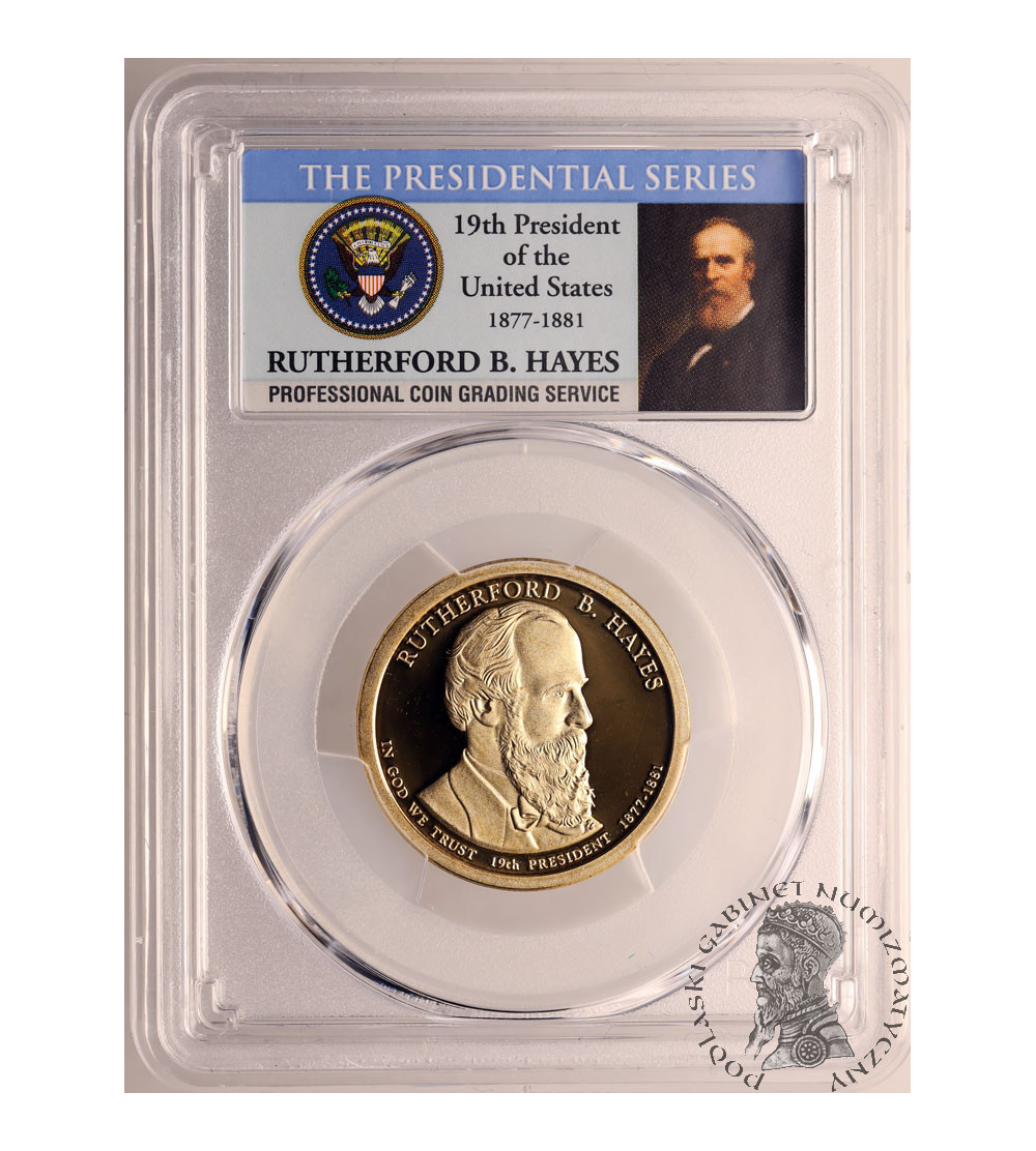 USA. Proof 1 dolar 2011 S, San Francisco, 19. Prezydent Rutherford B. Hayes - PCGS PR 69 DCAM