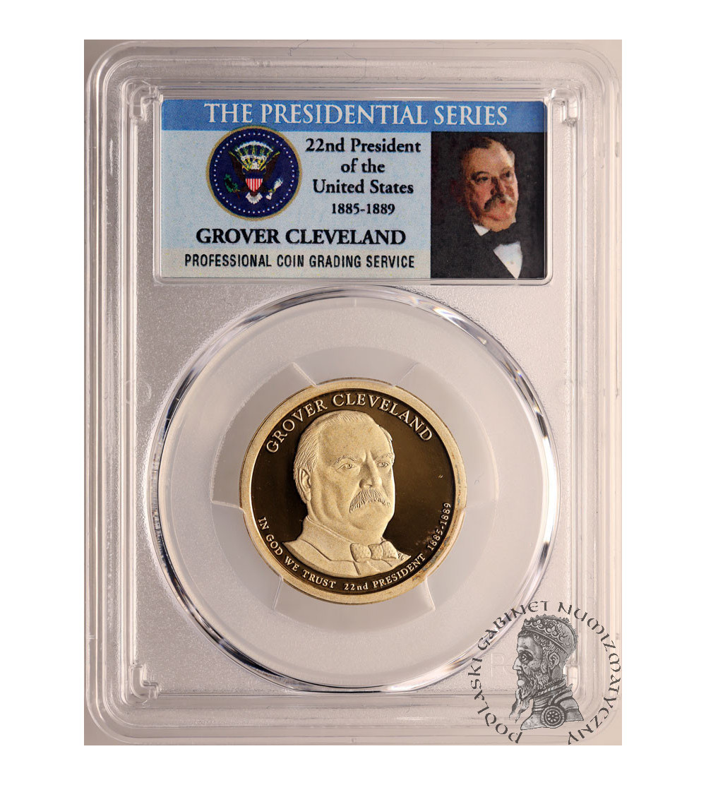 USA. Proof 1 dolar 2012 S, San Francisco, 22. Prezydent Grover Cleveland - PCGS PR 69 DCAM