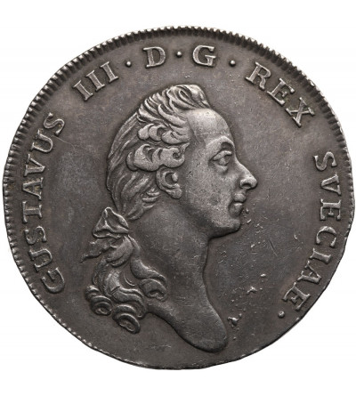 Sweden Gustav III 1771-1792. Riksdaler (3 Daler Silvermynt) 1776 OL, Stockholm