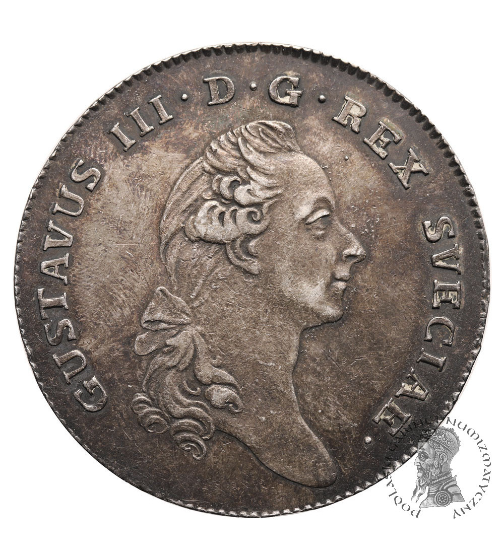 Sweden, Gustav III 1771-1792. Riksdaler 1783 OL, Stockholm