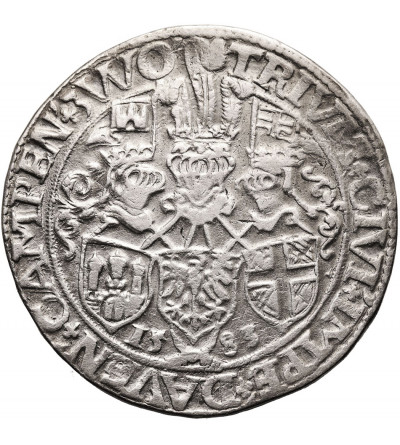 Niderlandy, Prowincja Overijssel. Arendsrijksdaalder (Reichstaler) 1583, wspólna emisja trzech miast Deventer / Kampen / Zwolle