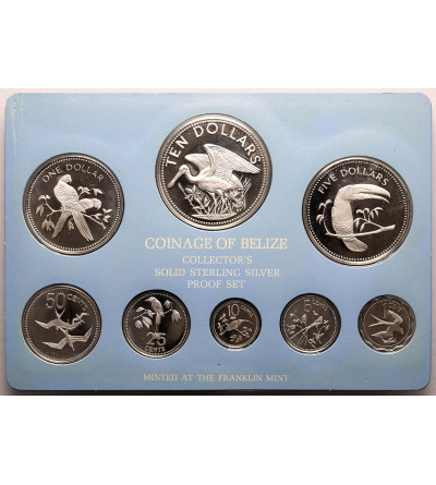Belize. Rocznikowy Srebrny Zestaw Proof: 1, 5, 10, 25, 50 Centów, 1, 5, 10 Dolarów 1981