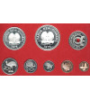 Papua Nowa Gwinea. Pierwszy zestaw monet Proof 1975, Franklin Mint, zwierzęta - 8 sztuk