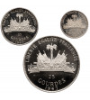 Haiti. Silver Proof Set: 5, 10, 25 Gourdes 1967 IC, Tenth Anniversary of the Revolution
