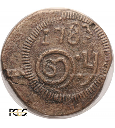 Ceylon, (VOC - Dutch East India Company). 2 Stuiver (1/2 Fanam) 1783 J, Jaffnapatnam (Dżafna) Mint