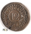 Ceylon, Brytyjska Kolonia. 1 / 12 Rixdollar 1803, słoń w lewo (39,60 g.) - PCGS XF 45