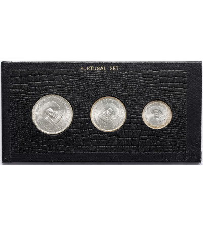 Portugalia. Srebrny zestaw 5, 10, 20 Escudos 1960, Henryk Żeglarz