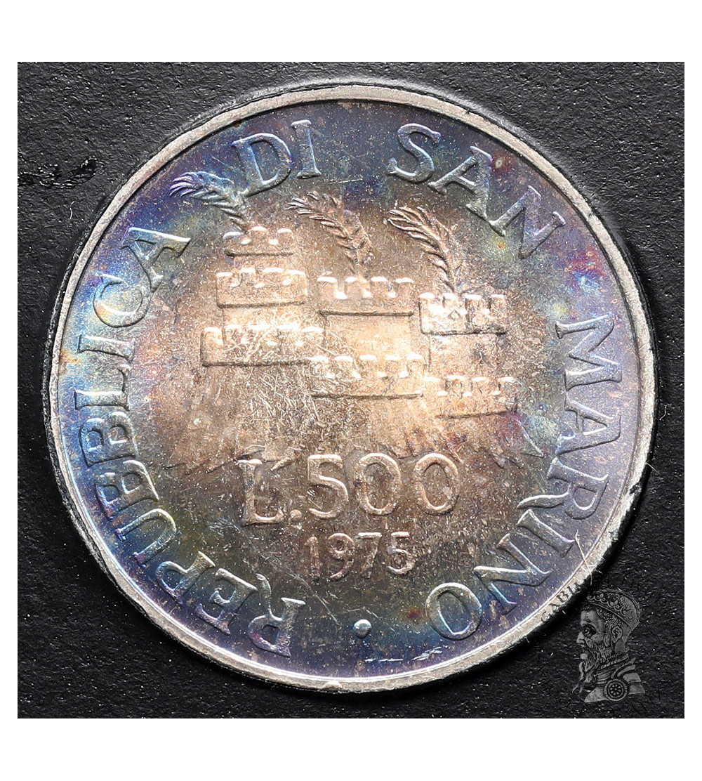 San Marino. 500 Lire 1975, Numismatic Agency opening