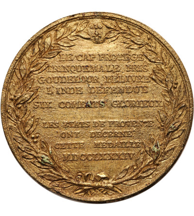 French India. Medal 1784 capture of Trincomalee by Vice Admiral de Suffren