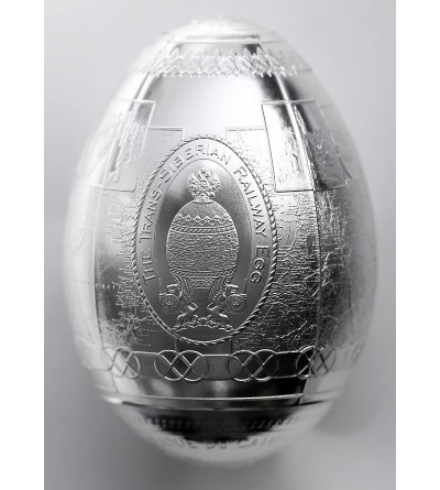 Kamerun, Republika. 5000 franków 2016, Proof, srebrna moneta pamiątkowa ,,Jajo Kolej Transsyberyjska''