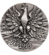Polska, PRL 1944-1989. Srebrny Medal Józef Piłsudski Naczelnik Państwa 1918, 1986