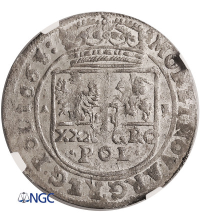Poland, Jan Kazimierz 1648-1668. Tymf (1 Zloty) 1663 AT, Krakow mint - NGC MS 61