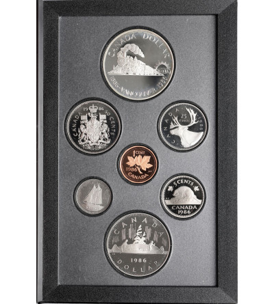 Kanada. Luksusowy Proof Set 1986 - 7 monet, Royal Canadian Mint