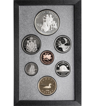 Kanada. Luksusowy Proof Set 1990 - 7 monet, Royal Canadian Mint