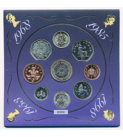 Wielka Brytania. Oficjalny zestaw rocznikowy 1998 - 9 monet, Nowy Portret Królowej Elżbiety II