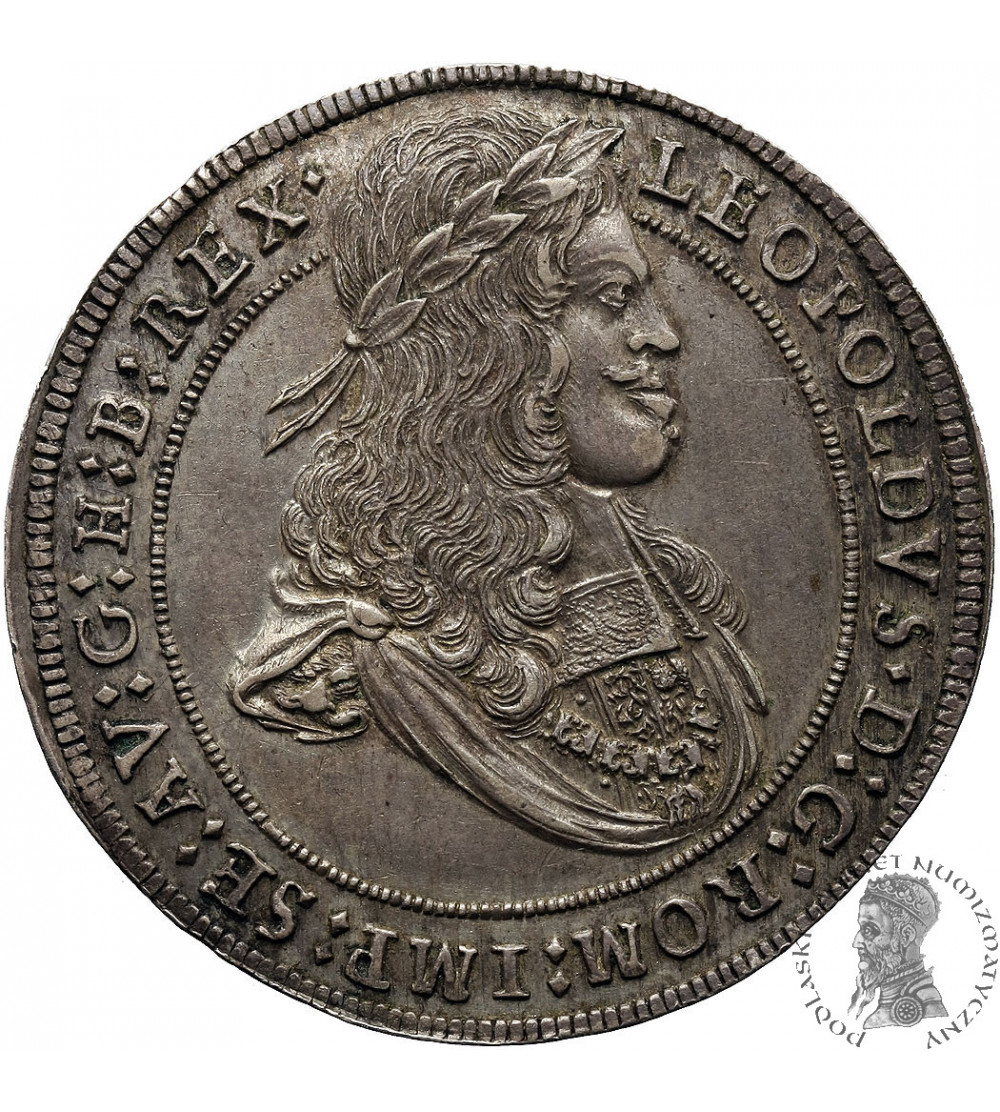 Austria (Święte Cesarstwo Rzymskie). Leopold I, 1657-1705. 1/2 talara bez daty (ok. 1670), mennica Hall