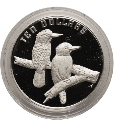 Australia. 10 dollars 1989, The Birds of Australia, Kookaburra - Piedfort / Piefort Proof