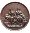 Belgia, Leopold I (1831-1865). Medal 1844, upamiętniający pierwszą rocznice uruchomienia linii kolejowej Antwerpia - Kolonia