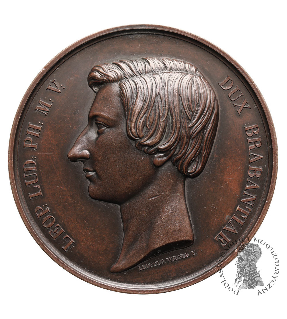 Belgia, Leopold I (1831-1865). Medal 1853, upamiętniający Leopolda, księcia Brabancji, L. Wiener