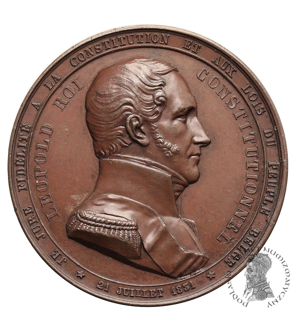 Belgia, Leopold I (1831-1865). Medal 1848, upamiętniający rozdanie flag straży obywatelskiej Królestwa