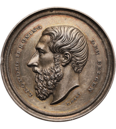Belgium, Leopold II (1865-1909). Medal circa 1880, East Flanders Bull Jumping Competition