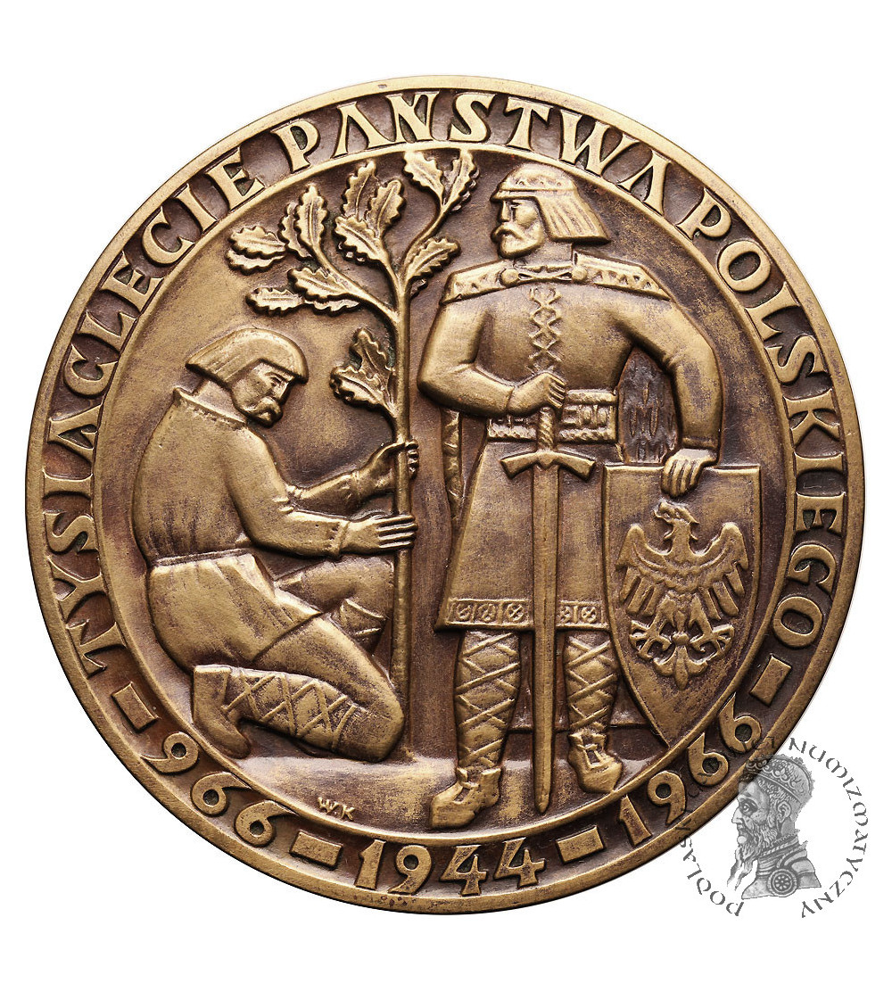 Polska, PRL. Medal 1966, upamiętniający Tysiąclecie Państwa Polskiego (S. Niewitecki)