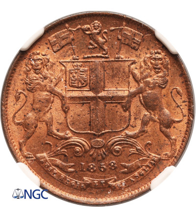 India British, 1/4 Anna 1858 - NGC MS 64 RB