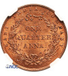 Indie Brytyjskie, 1/4 Anna 1858 - NGC MS 64 RB
