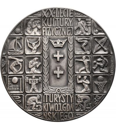 Polska, PRL (1952–1989), Gdańsk. Medal 1965, XX-lecie Kultury Fizycznej i Turystyki woj. gdańskiego (S. Niewitecki)