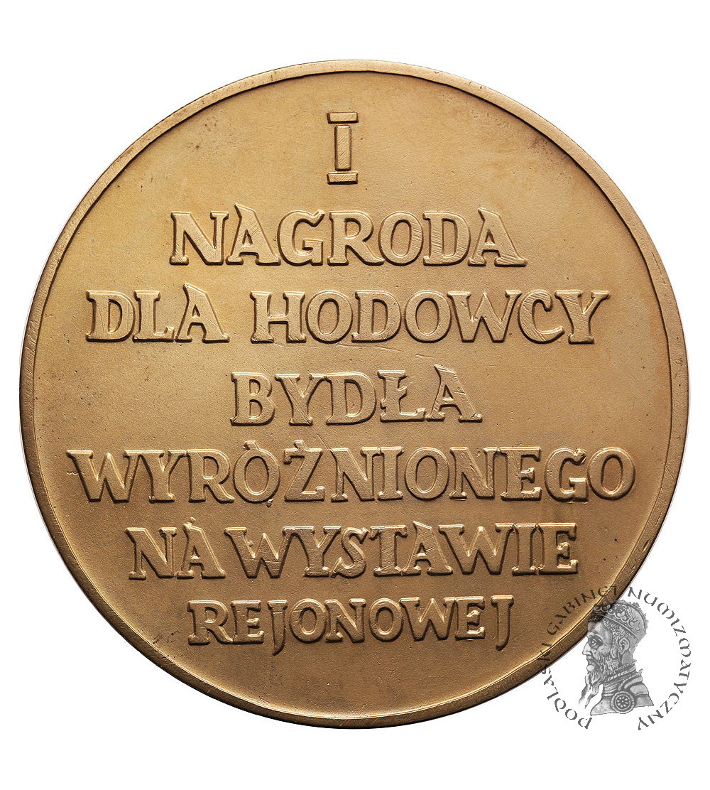 Polska, PRL (1952–1989). Medal 1959, I Nagroda dla Hodowcy Bydła (S. Niewitecki)