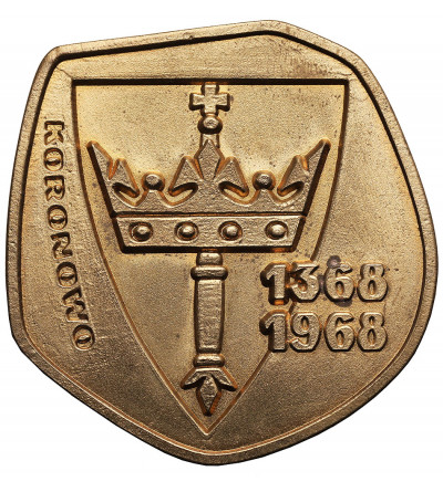 Polska, PRL (1952–1989), Koronowo. Medal 1968, 600-lecia Nadania Praw Miejskich (S. Niewitecki)
