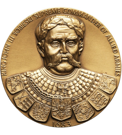 Poland / USA. King Jan III Sobieski 1683 commemorative medal,  Polonus Philatelic Society 1983