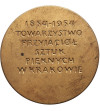 Polska, PRL (1952–1989), Kraków. Medal 1954, Towarzystwo Przyjaciół Sztuk Pięknych w Krakowie (S. Niewitecki)