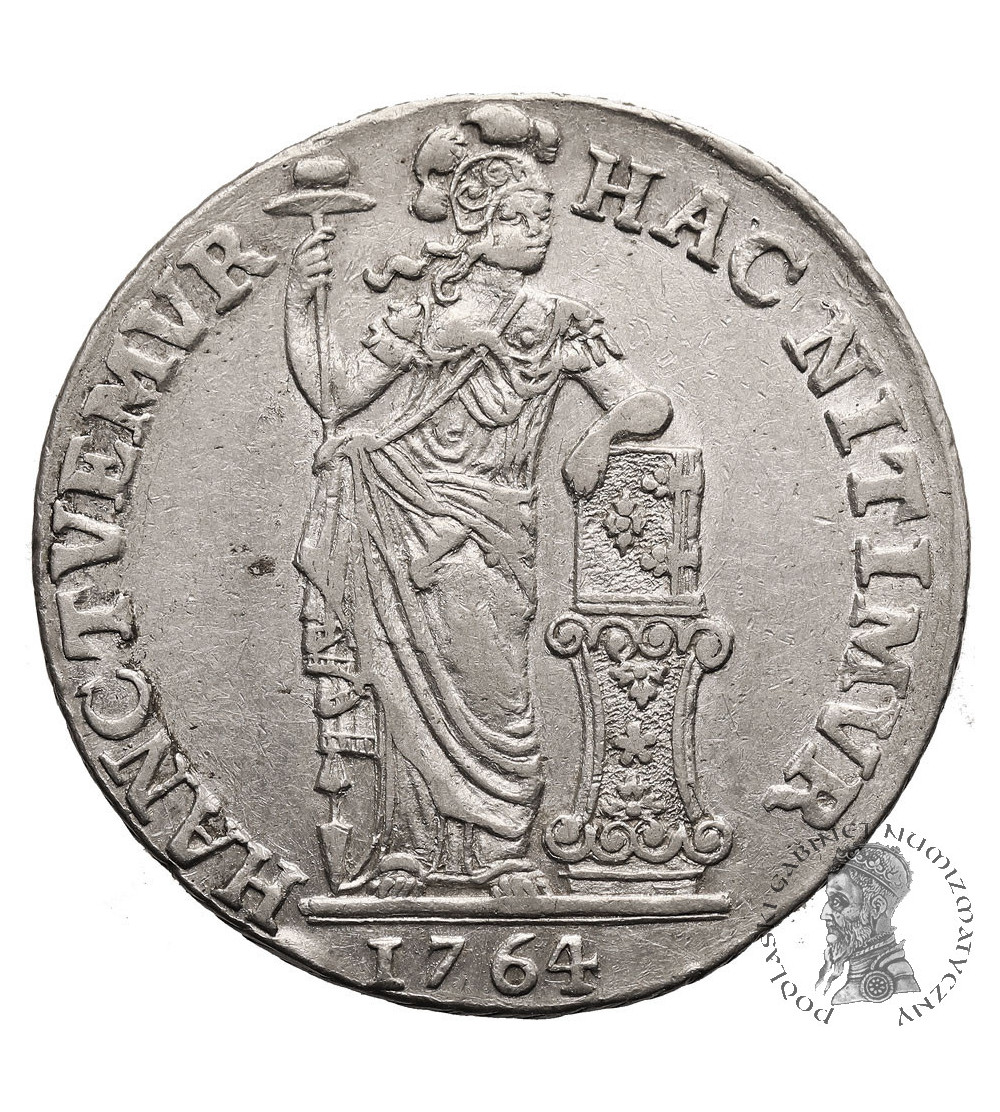 Niderlandy, Prowincja Zachodnia Fryzja (1581-1795). Gulden 1764, znak men. żaglowiec