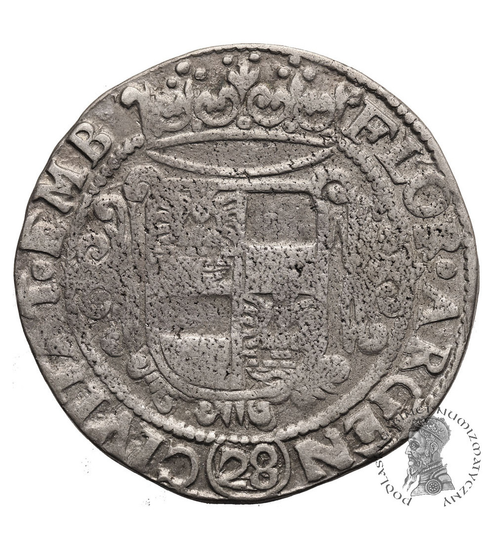 Fryzja Wschodnia, miasto Emden. Florin lub Gulden (28 Stüber) bez daty, Ulrich II 1628-1648, z tytulaturą FERDINAN II