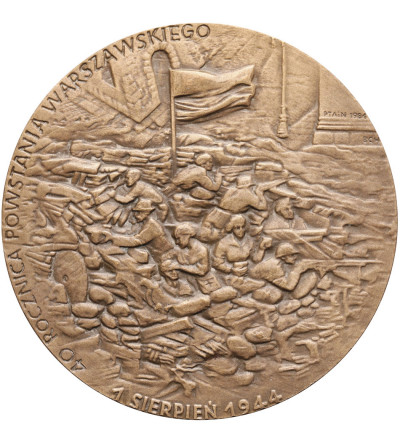 Polska, PRL (1952–1989), Warszawa. Medal 1984, 40 Rocznica Powstania Warszawskiego