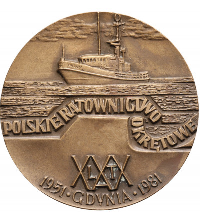 Polska, PRL (1952–1989), Gdynia. Medal 1981, XXX Lat Morskiej Agencji w Gdyni 1951-1981