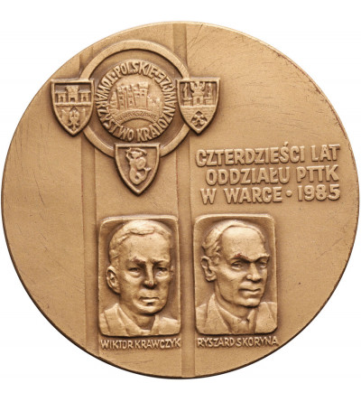 Polska, PRL (1952–1989), Warka. Medal 1985, 40 Lat Oddziału PTTK w Warce / Stefan Czarnecki - Bitwa pod Warką
