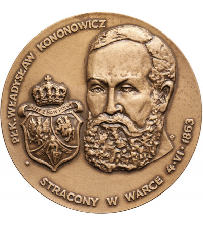 Polska, PRL (1952–1989). Medal 1985, Władysław Kononowicz, 120. Rocznica Powstania Styczniowego
