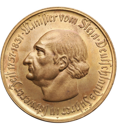 Niemcy, Westfalia. Notgeld, 50 milionów marek 1923, Minister von Stein - brąz złocony