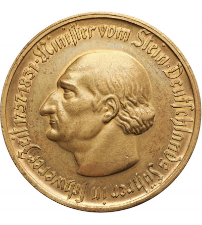 Niemcy, Westfalia. Notgeld, 10000 marek 1923, Minister von Stein - brąz złocony