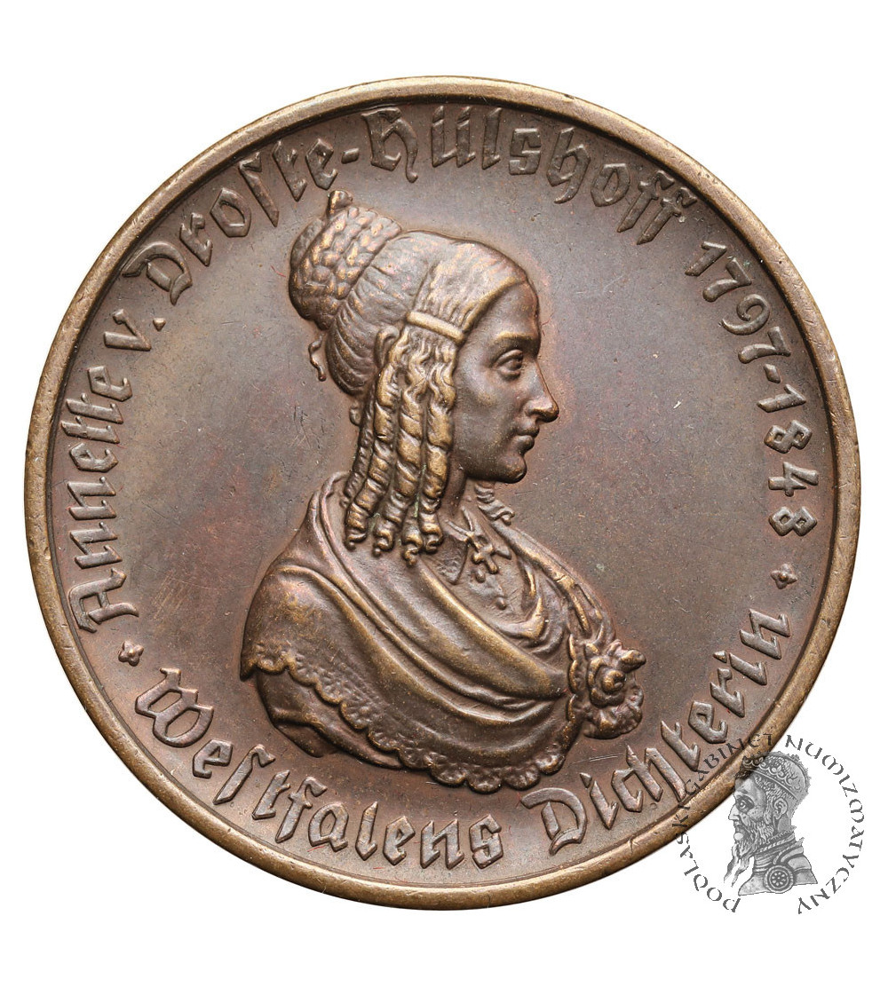 Germany, Westfalen / Westphalia. Notgeld, 500 Mark 1923, Annette von Droste-Hülshoff - Bronze