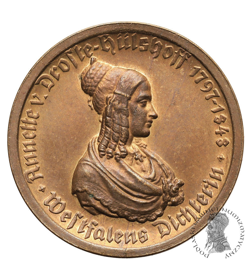 Niemcy, Westfalia. Notgeld, 100 marek 1923, Annette von Droste-Hülshoff - brąz