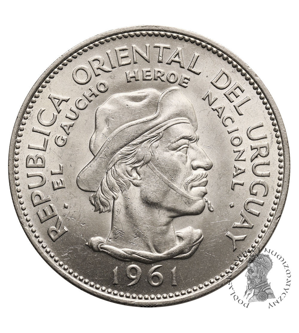 Uruguay. 10 Pesos 1961, sesquicentennial of against spain