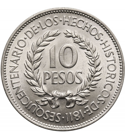 Uruguay. 10 Pesos 1961, sesquicentennial of against spain