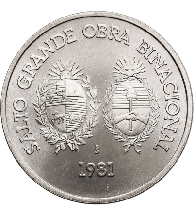 Uruguay. 100 Nuevos Pesos 1981, Hydroelectric dam