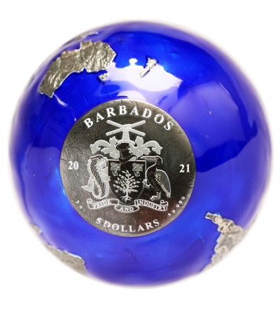 Barbados. 5 dolarów 2021, Blue Marble at Night (3 oz Ag .999)